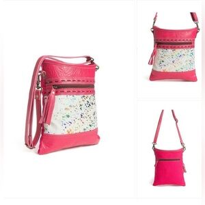 Myra Bag Vibrant Pink and Speckled Crossbody